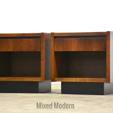 Walnut Nightstands by Lane - A Pair 