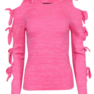 Zoe Jordan - Hot Pink Heather Wool &amp; Cashmere Blend Long Sleeve Pull-Over Sz M/L
