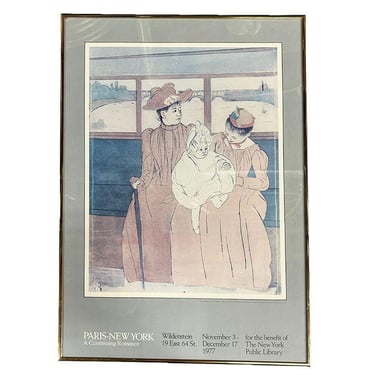 1977 Mary Cassatt In the Omnibus New York Library Art Gallery Poster, Framed 