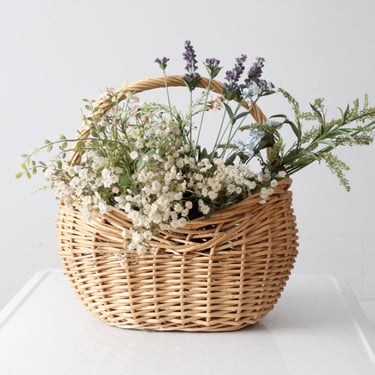 vintage wicker harvest basket 
