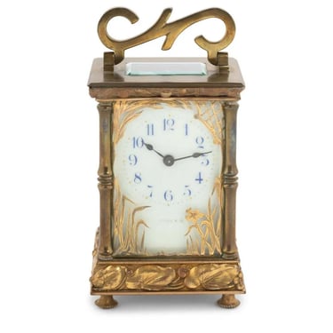 C.R. Crookshank Brass and Glass Carriage Clock by Tiffany & Co.