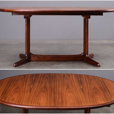 Rasmus Danish Modern Rosewood Oval Pedestal Table 