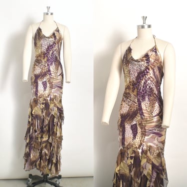 ワンピース dianefreis animal 90s Diane Freis Animal Print Beaded Maxi-XS/S/M — La