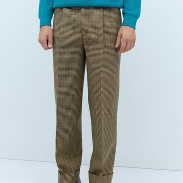 Gucci Men Check Wool Tailored Pants