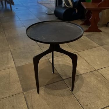Metal Kenna Tray Top Pedestal Side Table