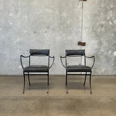 Pair Of Mid Century Painted Steel Arm Chairs Circa 1950s