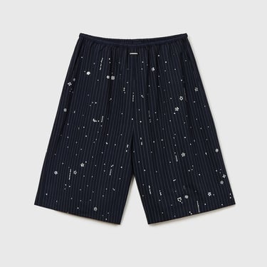 Embellished Pinstripe Bermuda Short