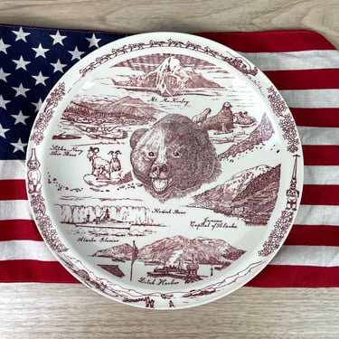 Alaska state decorative plate - vintage Westco Kilns souvenir 
