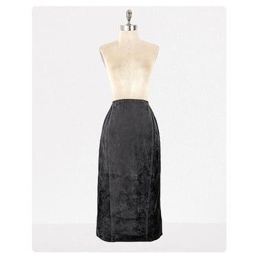 vintage 90's suede midi skirt (Size: M)