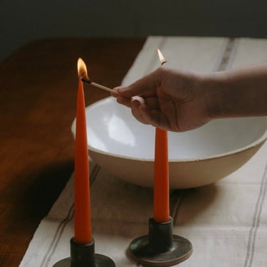 Pair of Minimal Candlesticks by Hudson Valley Potter Meltz Studio