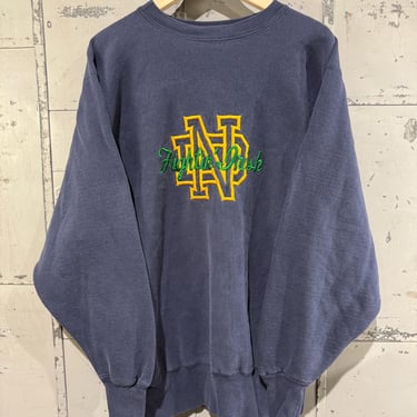 Vintage Notre Dame University Sweatshirt Retro College Sweatshirt Embroidered 