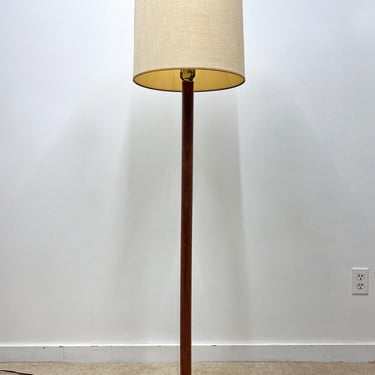 Danish modern teak wood floor lamp mid century 