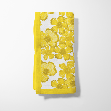 Canary Floral Napkin in Lightweight Linen