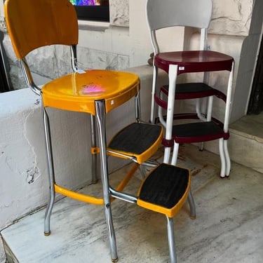 Grandmas kitchen stools! Choice of red and white or yellow. Call 202-232-8171 to purchase