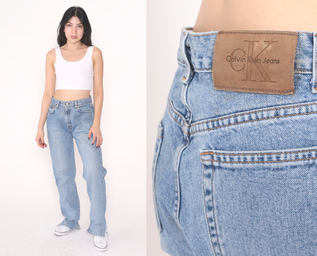 Large 90s Calvin Klein High Waisted Mom Jeans 31 – Flying Apple