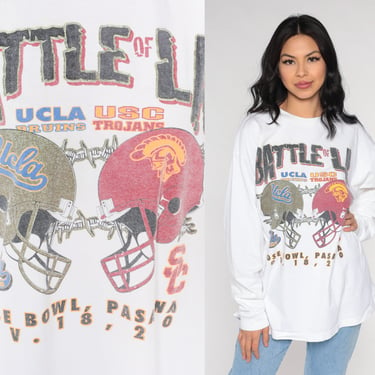 USC vs UCLA Football Shirt 2000 Battle of LA University T-Shirt California Tshirt College Trojans Bruins Ncaa Graphic Tee Vintage 00s Large 