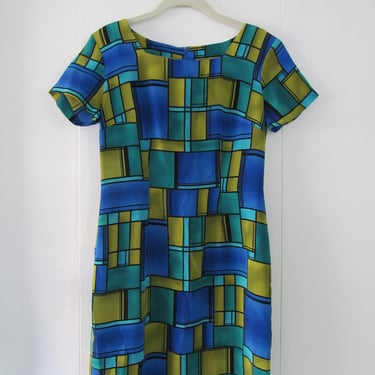 Mondrian Inspired Short Sleeve Dress S 36 Bust 29 Waist 