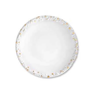 Matcha Dinner Plate | White + Gold