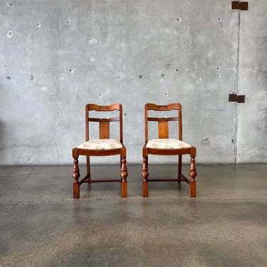 Pair Antique English Chairs C. 1930