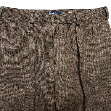 Vintage 1980s Polo Ralph Lauren Donegal Tweed Wool Trousers ~ 32 Waist ~ Pants ~ Ivy Style / Preppy / Trad ~ Made in USA ~ 