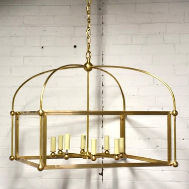 Large Brass Lantern Chandelier by Chapman and Myers 