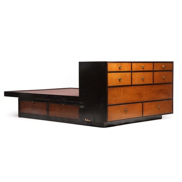 Custom Queen Storage Bed by Edward Wormley for Dunbar