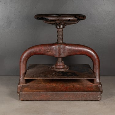 Late 19th c. Cast Iron Wheel Book Press c.1890