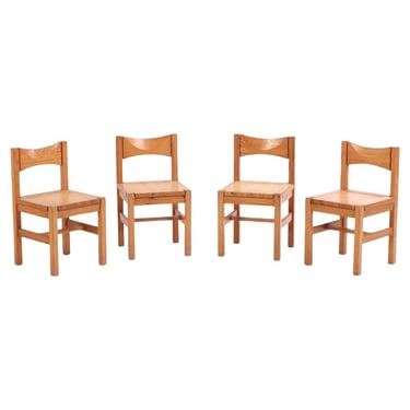 Set of 4 Pine Hongisto Chairs by Ilmari Tapiovaara for Laukaan Puu