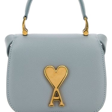 Ami Unisex Powder Blue Leather Handbag