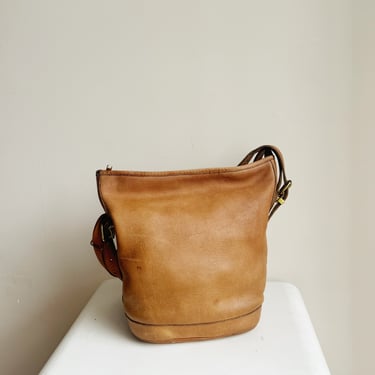 Chestnut Slouchy Leather Bucket Bag