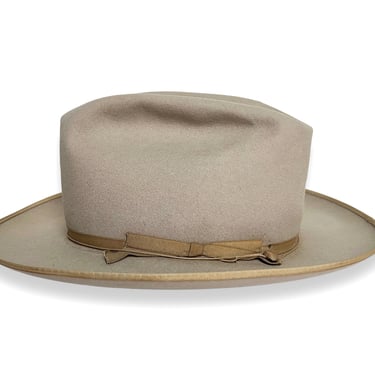 Vintage 1950s STETSON Western Fedora ~ 7 1/8 ~ Cowboy Hat ~ Open Road Clone ~ 3X Beaver Fur Felt ~ Thin Ribbon 