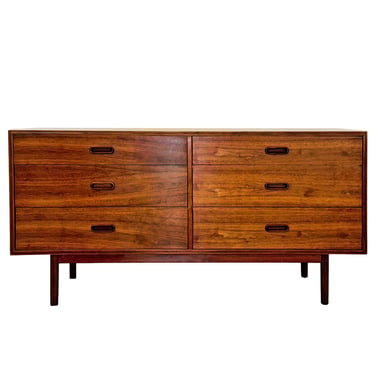 60” American Modernist 6-Drawer Walnut Dresser in Danish Style