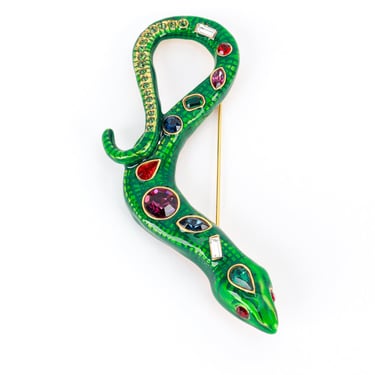 Bejeweled Slithering Snake Brooch