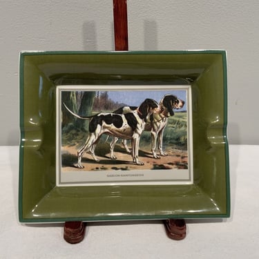 Amen Wardy Ashtray w/t Hunting Dogs, Gascon-Saintongeois Italy, man cave decor, gifts for dad, gifts for hunters, German short hair pointer 