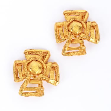 Golden Maltese Cross Earrings