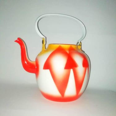 Vintage Enamel Teapot / Emo Celje/ Enamel Kettle / Vintage Tea Maker / Vintage Enamel/ Yugoslavia/ Kitchen Decor/ 60s 