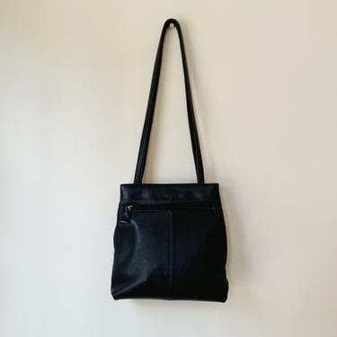 Obsidian Minimalist Leather Shoulder Bag