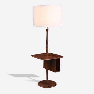 Mid-Century Floor Lamp with Removable Book Tray by Laurel 