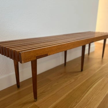 Mid-Century Modern Vintage Large Slat Bench