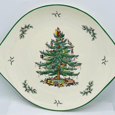 Wonderful vintage Serving Tray classic Christmas Tree china pattern made by Spode- 13" X 11.5" S3324 M 
