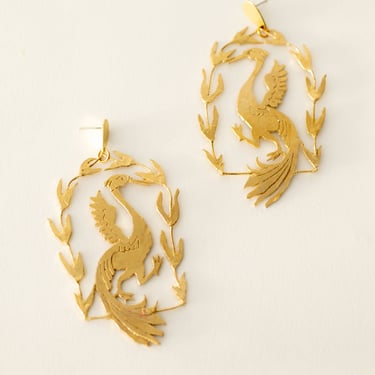 Bronze Oenoe Crane Earrings