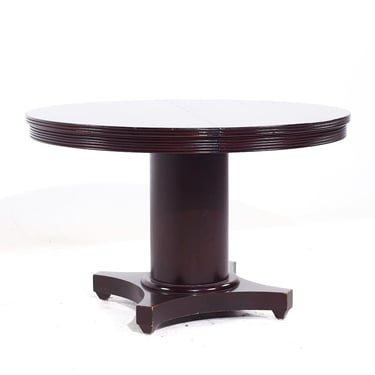 Barbara Barry for Baker Style Mahogany Expanding Dining Table with 2 Leaves - mcm 