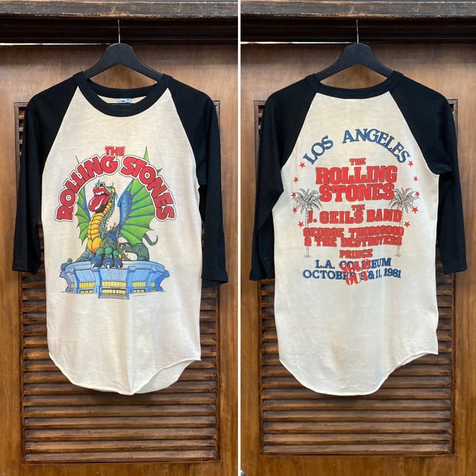 Vintage 1980’s “Rolling Stones” Dated 1981 Los Angeles Tour Concert T-Shirt, 80’s Tee Shirt, 80’s Baseball Tee, Vintage Clothing 