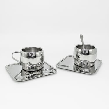 Vintage Silver Espresso Cup Set 