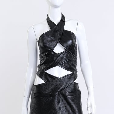 2022 S/S Crisscross Vinyl Mini Dress