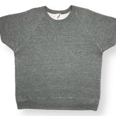 Vintage 90s Jerzees Gray Blank Short Sleeve Sweatshirt Pullover Crewneck Size XL 