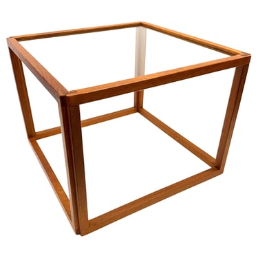 Kai Kristiansen Teak & Glass Cube Table, Denmark, 1960s