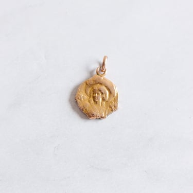 antique french Emile Dropsy gold vermeil pendant