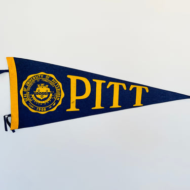 Vintage University of Pittsburgh Pitt Panthers Souvenir Pennant 