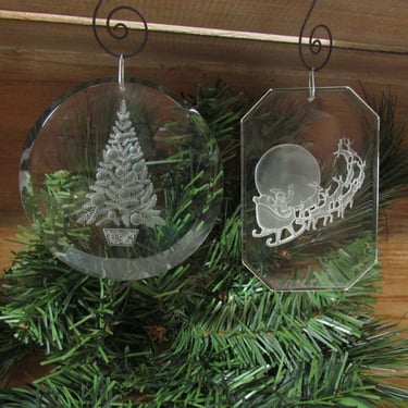 Vintage Ball Corp. Medley of Carols Christmas Ornament Santa & Moon - Christmas Tree 